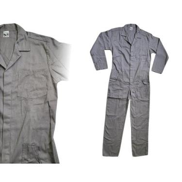 Imagem de MACACÃO UNIFORME BRIM MANGA LONGA CINZA - Tamanho P - no-brand, GG