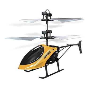 Imagem de Mini FLIGHT Helicoptero Amarelo DM TOYS DMT7147
