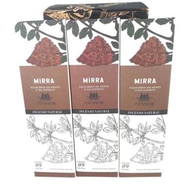 Imagem de Incenso de Mirra Nirvana Natural Varetas Linha Tradicional Aromas Lar 