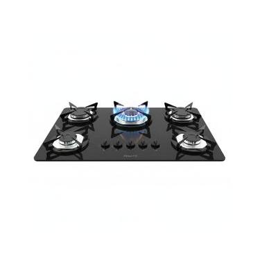 Imagem de Cooktop a Gás Fogatti Fgt 5b Tc 5 Bocas Vidro Temperado Tripla Chama Bivolt