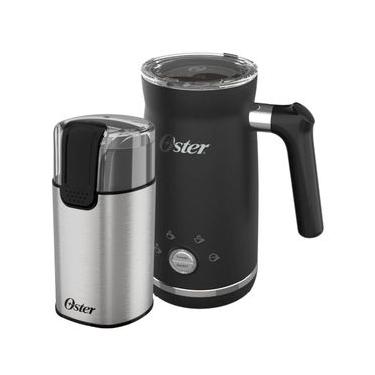 Imagem de Kit Moedor de Café Elétrico Inox e Espumador de Leite 4 em 1 300ML 220V Oster