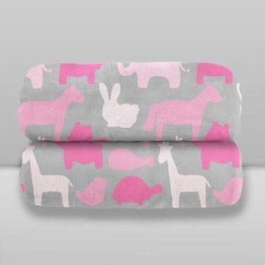 Imagem de Cobertor Bebe Luxo Safari - LAÇO BEBE, Rosa