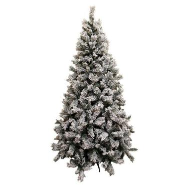 Imagem de Árvore Natal New Michigan Nevada 670 Tips Com Base Metal Verde1,8m - D