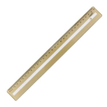 Imagem de Régua Compacta com Guia de Leitura 30cm Maxcril COR:DOURADA, DOURADA