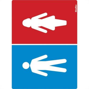 Imagem de Placa Sinalizacao Poliestireno 15X20 ''Sanitario Masculino/Feminino'' 