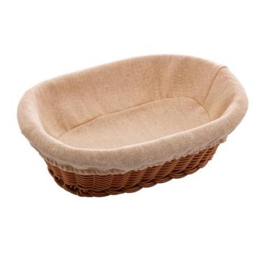 Imagem de Cesta oval c/ forro em tecido rattan pvc 27x20cm - lyor
