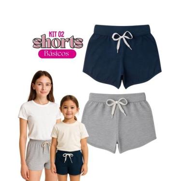 Imagem de Shorts Kit 2 unidades Infantil Juvenil Menina Cores Roupa Feminina Ber