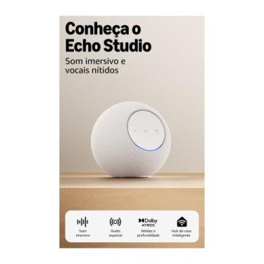 Imagem de Amazon Echo Studio (Geração mais recente) - Branco - B0FBHRZ949