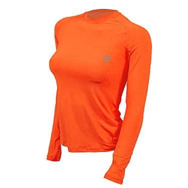 Imagem de Camisa Ciclismo Feminina Manga Longa UV Slim - Laranja G