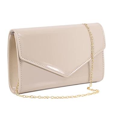 Imagem de Naimo Bolsa de embreagem pequena com aba e corrente removível, Champagne01264, One Size