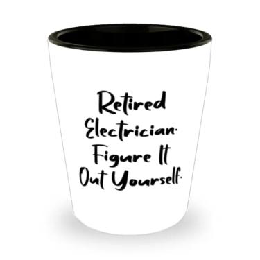 Imagem de Copo de shot de eletricista bom, eletricista aposentado. Faça você mesmo, presente para colegas de trabalho, presentes de mordaça de colegas de trabalho