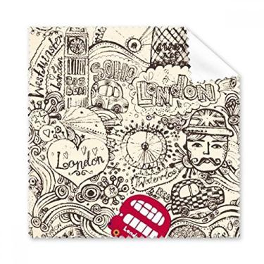 Imagem de British Bus London Eyes Pano de limpeza para telefone 5 peças