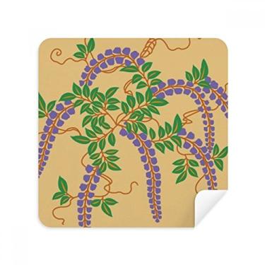 Imagem de Pintura da cultura japonesa roxa flor óculos pano limpador de tela tecido camurça pacote com 2