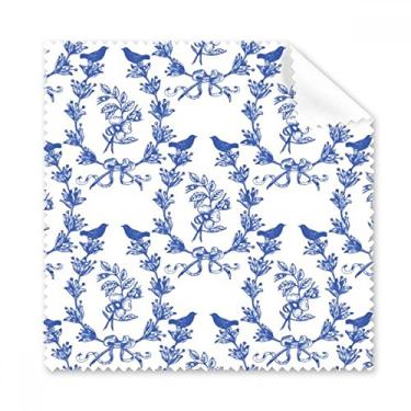Imagem de Pano de limpeza de folhas de plantas, azul, branco, com símbolo, 5 peças