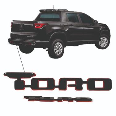 Imagem de Emblema Nome Para Carro Preto Red Line Toro