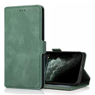 Imagem de GSYH Capa carteira para iPhone 13 Mini/13/13 Pro/13 Pro Max, capa flip fina fina fina de couro PU capa carteira protetora premium com slot para cartão capa traseira TPU macia, verde, 13 15,1 cm