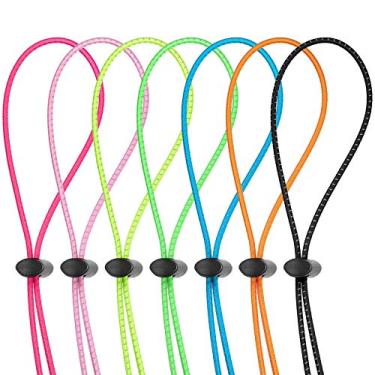 Imagem de Frienda Kit de 14 conjuntos de alças elásticas, inclui 14 peças de alças ajustáveis para óculos de natação, alças elásticas de substituição, 14 grampos de bloqueio para óculos de natação, tamanho