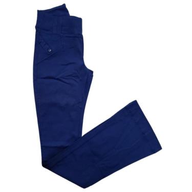 Imagem de Calça Feminina Bengaline Flare Confortável Social PP ao G4 Plus Size