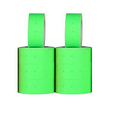 Imagem de Etiquetas de preço de 10 rolos, etiqueta de preço 21 mm x 12 mm, etiquetas de preço etiquetadoras de preço para máquina de preço de linha única (verde)
