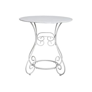 Imagem de Mesa de centro redonda mesa de canto escritório sala de estar sofá lateral decoração vintage mesa de centro quarto mesa de cabeceira mesa lateral de metal branco mesas de canto