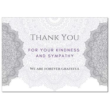 Imagem de Cartões de agradecimento de funeral Celebration of Life com envelopes simpatia memorial cartões de agradecimento