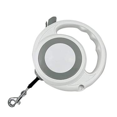 Imagem de Coleira retrátil para cães para fita de nylon Coleira de caminhada para cães pequenos médios Coleira de corda longa para treinamento de cães cordão de verificação para atividades ao ar livre, acampamento ou quintal, cinza, 5 m/16,4 pés