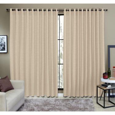 Imagem de Cortina Tecido Rustico 4,00M X 2,60M Semi Blackout Areia