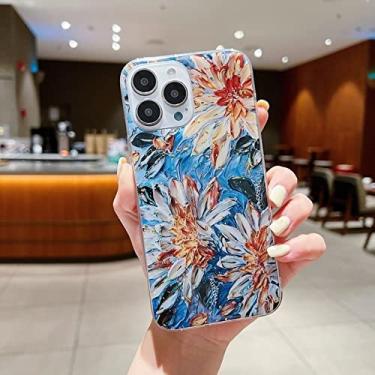 Imagem de Capa de telefone de flores de pintura colorida de luxo para iphone 13 12 11 pro max xs x xr 8 7 plus se 2020 2022 capa de silicone à prova de choque, a04, para iphone 11 pro
