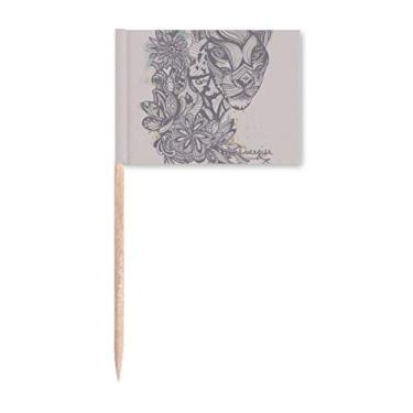 Imagem de Desenho de leopardo Art Deco presente moda palito de dentes marcadores decoração de festa