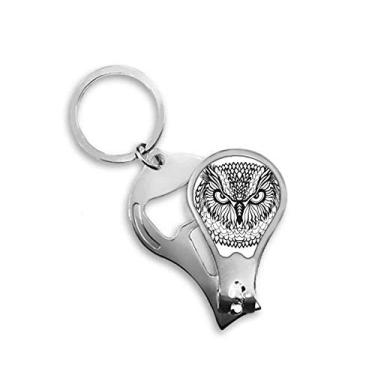 Imagem de Big Eyes coruja pássaro retrato animal esboço cortador de unhas abridor chaveiro tesoura