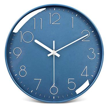 Relógio de Parede Relógio de Parede Calendário Com Borda Azul