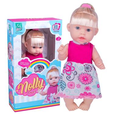 Imagem de Boneca Nolly Doll Fala 60 Frases 31cm Com Cabelo - Super Toys