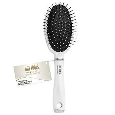 Imagem de Hot Tools Escova de almofada com infusão de carvão Pro Artist White Gold Collection | Refrescante de cabelo