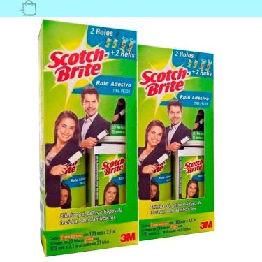 Imagem de Kit2 Rolo Adesivo Tira Pelos Scotch-brite 100mmX3,1m 21Folha