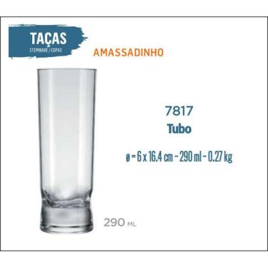 Imagem de 12 Copos Amassadinho 290ml - Copo De Long Drink Tubo - Nadir Figueired