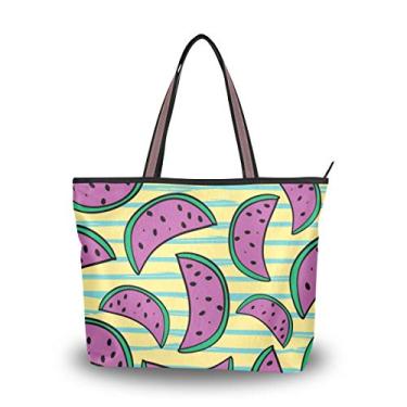 Imagem de ColourLife Bolsa de ombro com alça superior melancia em cores pastel, bolsa de ombro para mulheres e meninas, Multicolorido., Medium