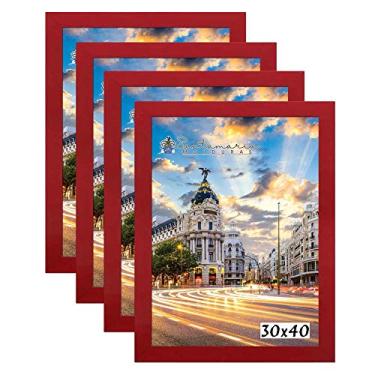 Imagem de Kit 4 Porta Retrato Molduras 30x40 Vermelho