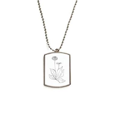 Imagem de DIYthinker Colar com pingente de flor de dente-de-leão para animais de estimação com corrente de aço inoxidável