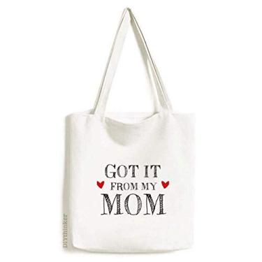 Imagem de Got It From My Mom Children Mother Present sacola de lona sacola de compras casual bolsa de mão