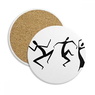 Imagem de Egito Dance Totem Abstrato Fresco Caneca Porta-copos Engraçada de Proteção de Mesa Pedra Absorvente