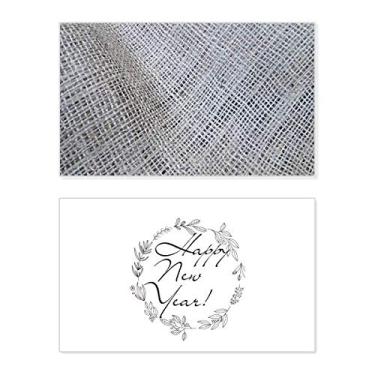 Imagem de Cartão de felicitações de ano novo abstrato tecido linho cinza mensagem presente