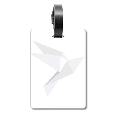 Imagem de Origami branco estampa de pombo abstrato bolsa etiqueta cartão de bagagem pendurado etiqueta de molho