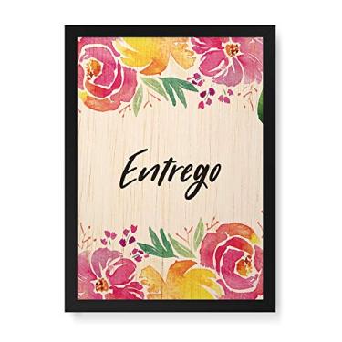 Imagem de Arte Maníacos Quadro Decorativo em Madeira Floral Entrego - 23x16,25cm (Moldura caixa em laca preta)