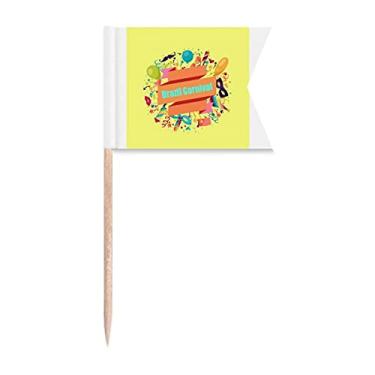 Imagem de Fita Carnaval Enthusiasm Explode Bandeiras de Palito de Dente Marcação para Festa Bolo Comida Cheeseplate