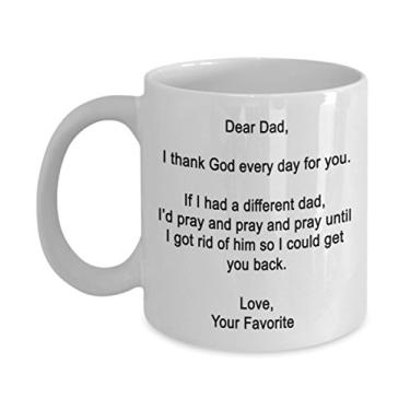 Imagem de Caneca Dear Dad - I thank God every day for you - Ideia de presente de Dia dos Pais - Presentes divertidos da criança favorita