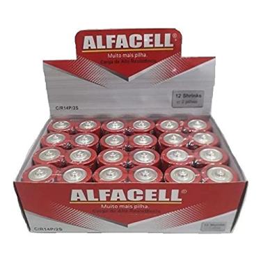 Imagem de Kit Com 24- Pilhas C Média Alfacell 1.5v Tamanho C