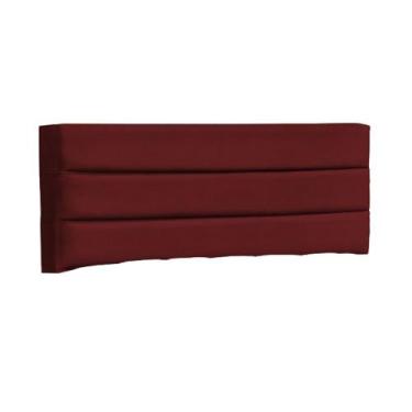 Imagem de Cabeceira Cama Box Solteiro 90cm Turim Suede Vermelho - Havai