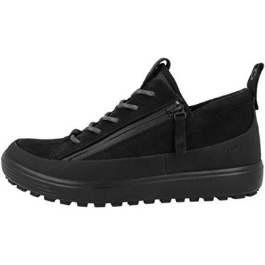 Imagem de ECCO Tênis feminino Soft 7 Tred Zip Gore-tex, Nobuck preto camelo, 8-8.5