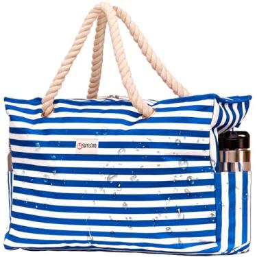 Imagem de Bolsa de praia e bolsa de piscina. Tem bolsa hermética, porta-chave. Bolsa de praia com zíper, impermeável (IP64) - L22xH15xW6