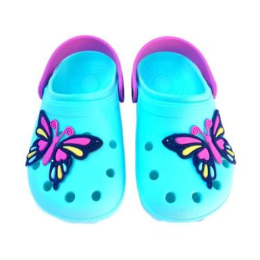 Imagem de Sandalia Babuche Infantil Menina Borboleta Papete Feminina Personagem 